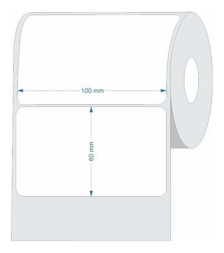 Imagem 4 de 6 de Kit Com 10 Rolos Etiqueta Couche 100x60 (mm) 10x6 Cm
