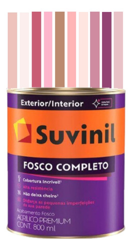 Tinta De Parede Rosa Suvinil Fosco Completo 800ml