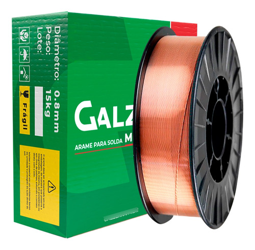 Eletrodo Para Solda Galzer Arame Solda Mig Er70s-6 0.8mm - 15kg - 0.8mm De Diâmetro 15kg