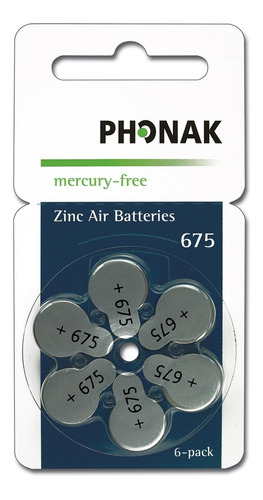 Pilas Phonak Nro 675 Zinc Air Para Audífonos 