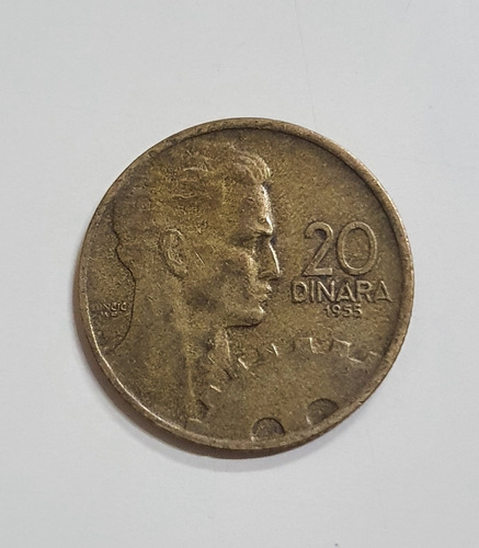 Moneda De Yugoslavia 20 Dinara 1955