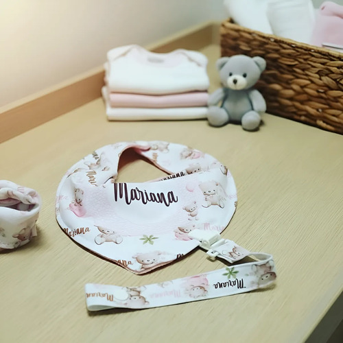 Babador Personalizado E Prendedor De Chupeta Bebês