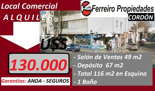 Parque Rodo - Cordon Local Comercial Alquilado - Blanes Y Chana - Esquina 116 M2.