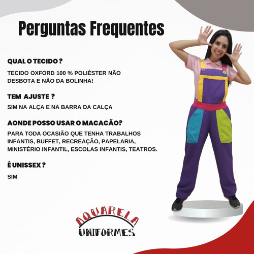 Macacão Para Festas Roxo - Monitor De Buffet Infantil