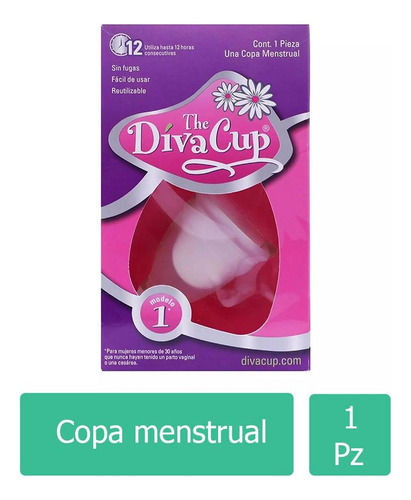Copa Menstrual Diva Cup Modelo 1 Caja Con 1 Pieza Color Blanco