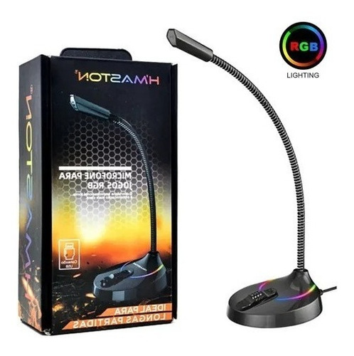 Microfone Gamer Usb Jogos Profissional Led Mesa Computador