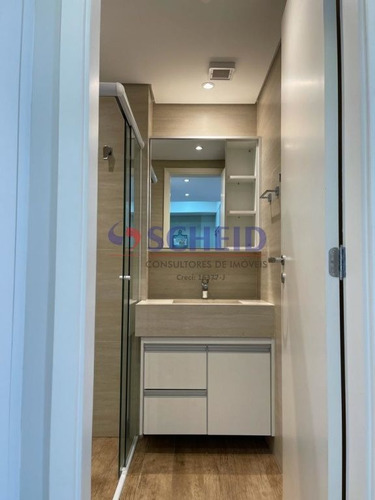 Imagem 12 de 15 de Studio 38 M2, 1 Vaga, Com Sacada E Painés Em Vidro; Novo, Móveis Planejados E Acessórios Instalados - Mc9180