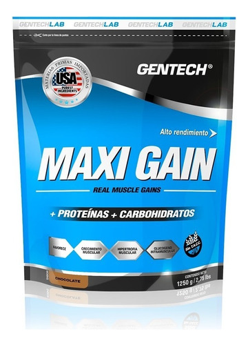 Maxi Gain Gentech 1250 Grs Ganador De Peso Masa Muscular Sabor Vainilla