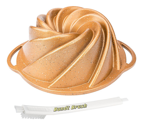 Desenla Bundt Pan Antiadherente Con Asas, 10 Tazas, 9.5  X 4