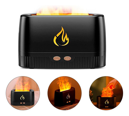 Difusor Ultrassonico Umidifcador Flame Aromaterapia Fogo