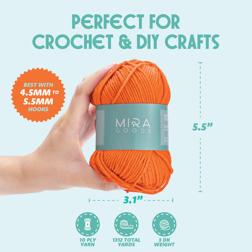 Kit De Ganchillo Mira Handcrafts Essentials Con 12 Hilos Acr