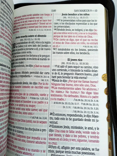Imagen 9 de 10 de Biblia Rvr60 Let Gde Imit Piel Café León Oro Cierre E Índice