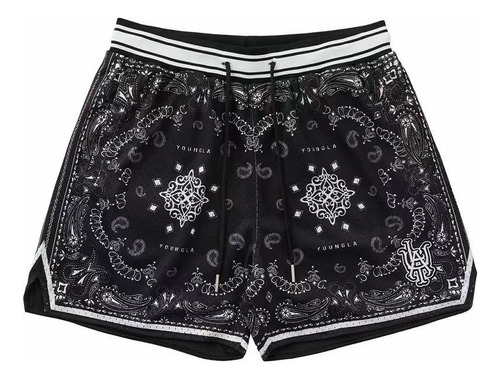 Pantalones Cortos De Malla Con Flores Frutales Para Hombre,