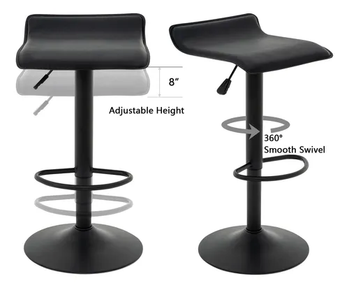 Vogue Furniture Direct Juego De 2 Taburetes De Bar Ajustabl.