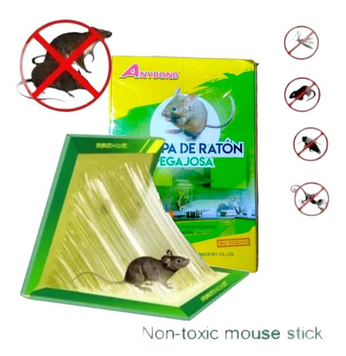 Imagen 2 de 5 de Trampa Para Ratas Ratones Pericotes Pegamento Adhesivo X12
