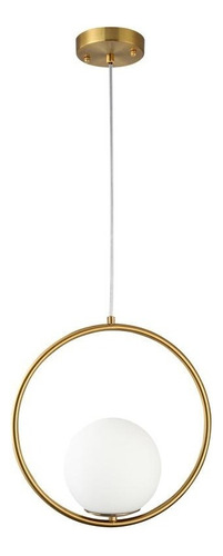 Pendente Nordecor Globo Ring 2107 Dourado E27 Bivolt 110V/220V