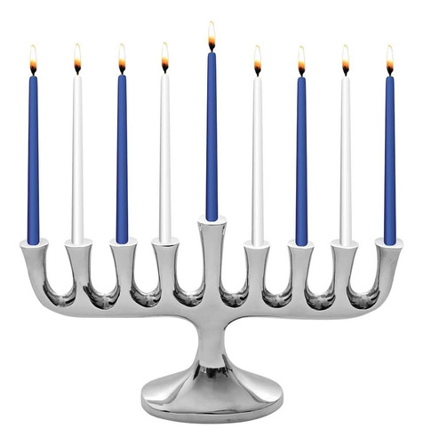Menorah/candelabro Zion Judaica Silver
