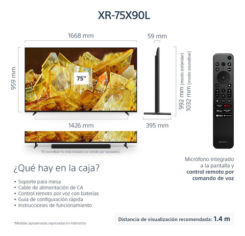 Sony Bravia Xr Full Array Led, 4k Ultra Hd Y Hdr, Xr-75x90l (Usado)