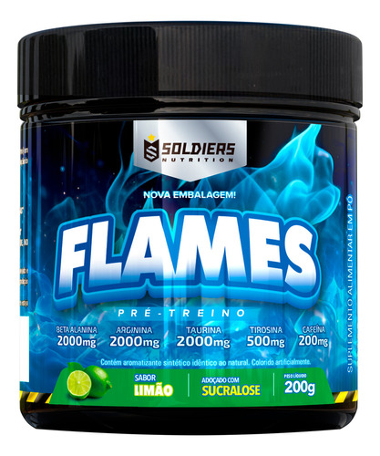 Flames 200g - Sabor Limão - Soldiers Nutrition