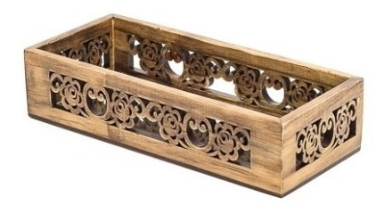 Imagem 3 de 3 de Bandeja Espelhada Rosas 22x9,5x5 Pinus Luxo
