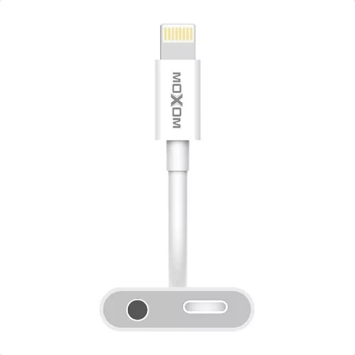 Adaptador Lightning 2 En 1 Usb-c Y Audífono 3,5mm Moxom