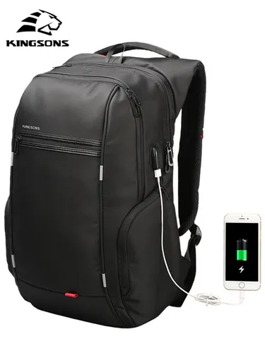 Mochila Antirobo Usb Backpack Kingsons 40l Repelente Agua Ms
