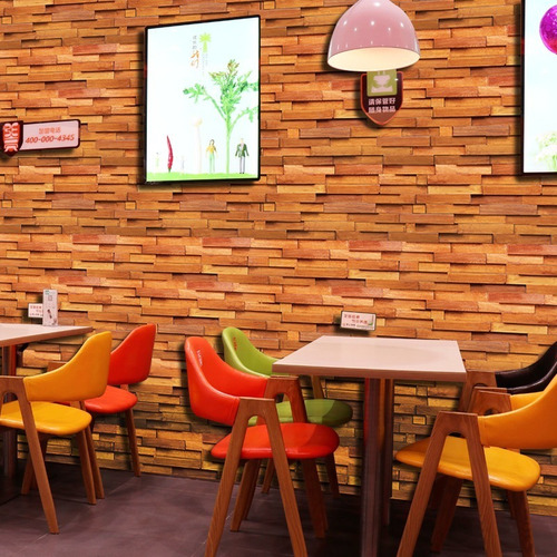 Imagen 8 de 10 de Papel Tapiz Paneles De Madera Moderno Autoadherible Pared