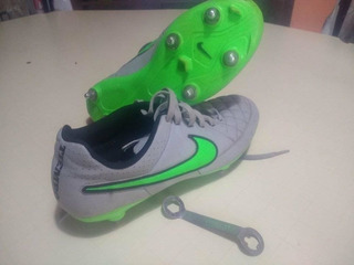 botines nike tiempo blanco y verde