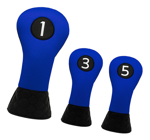 Cubiertas Para Cabezas De Madera De Golf, 1 3 5 Azul