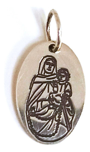 Alfiler De Gancho Prendedor Plata 925 Porta Medalla Bautismo Color Plateado