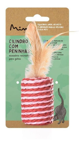 Juguete cilíndrico para mascotas con plumas, cartón Pp130 Mimo