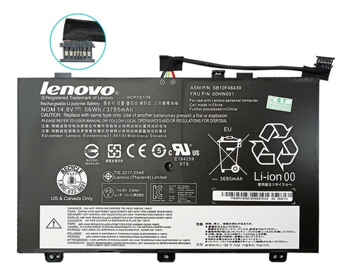 Bateria Lenovo Thinkpad S3 Yoga 14 Sb10f46438 Sb10f46439