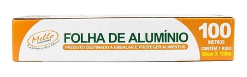 Rolo De Aluminio Reforçado Mello 30cm X 100 Metros