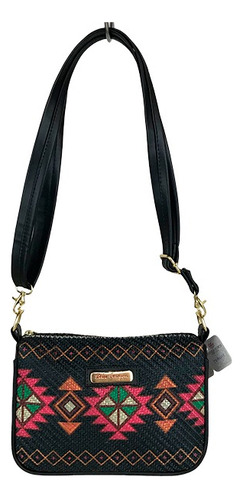 Bolso Artesanal Crossbody - Bandolera Yute Dama Negro