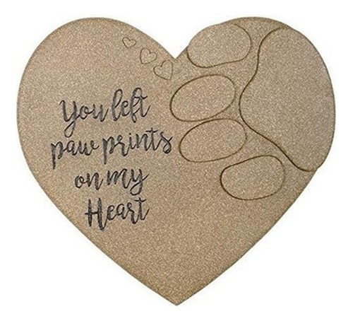 Paw Print On My Heart Memorial Stepping Stone