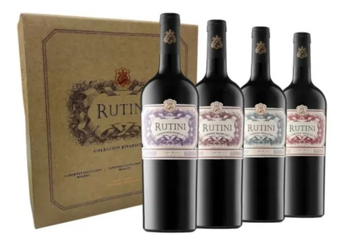 Caja Carton Vinos Rutini X 4 Bot. Regalos Empresarial Mcg