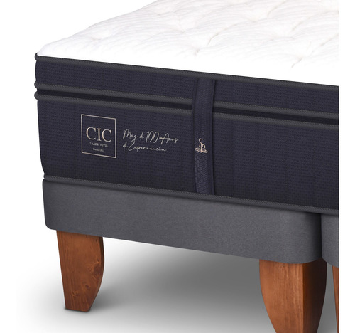Cama Europea Super Premium 2 Plazas Bd Baker S/t Cic Azul