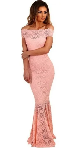Vestido Largo Tipo Sirena Ajustado Fiesta Boda Kadrihel Cuotas