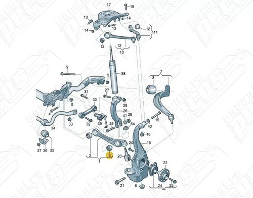 Audi A4 2.0 Tfsi Sport 183cv 2014-2016 Bucha Braco Reto Infe