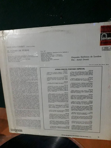 Lp Stravinsky El Pájaro De Fuego Ballet - Disco Vinilo (Usado)
