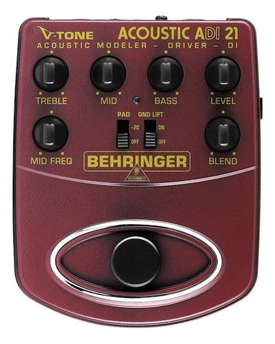 Pedal de pré-amplificador acústico Behringer Adi21 V-tone