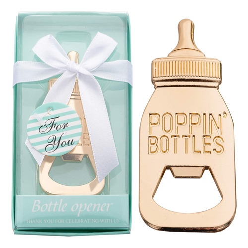 24 Abrelata Botella Poppin Para Recuerdo Baby Shower Azul