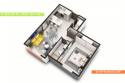 Imagen 7 de 14 de Aproveche! Apt 1 Hab, Parqueo, Exc Condominio Full Amueblado