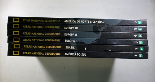 Combo 6 Volumes Atlas National Geographic América Sul Brasil América Norte E Central Europa 1, 2 E 3