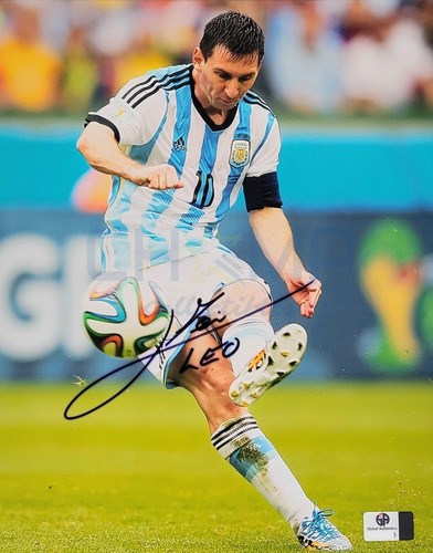 Foto Autografiada Lionel Messi Seleccion Argentina Mundial