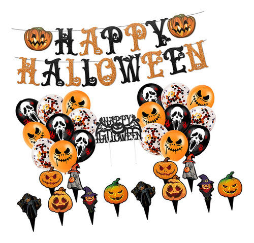 Conjunto De Decoraciones De Pancarta De Fiesta De Halloween,