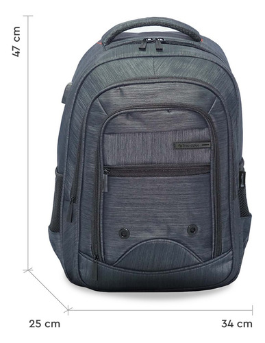 Imagen 4 de 10 de Mochila Notebook Usb Urbana Reforzada Compartimientos