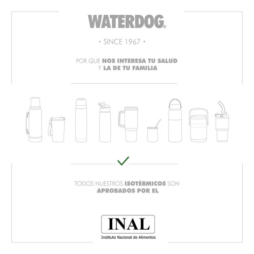 Combo Waterdog Termo 1lt Ombu + Mate Zoilo 240ml Acero Inox