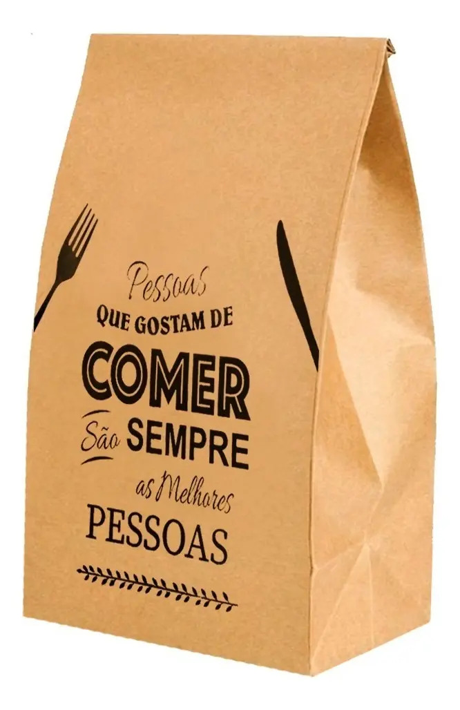 Saco Kraft Papel Delivery 23x14x30 ( 100unid )