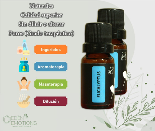 Aceite Esencial Eucalipto 100% Natural Y Puro 11 Ml